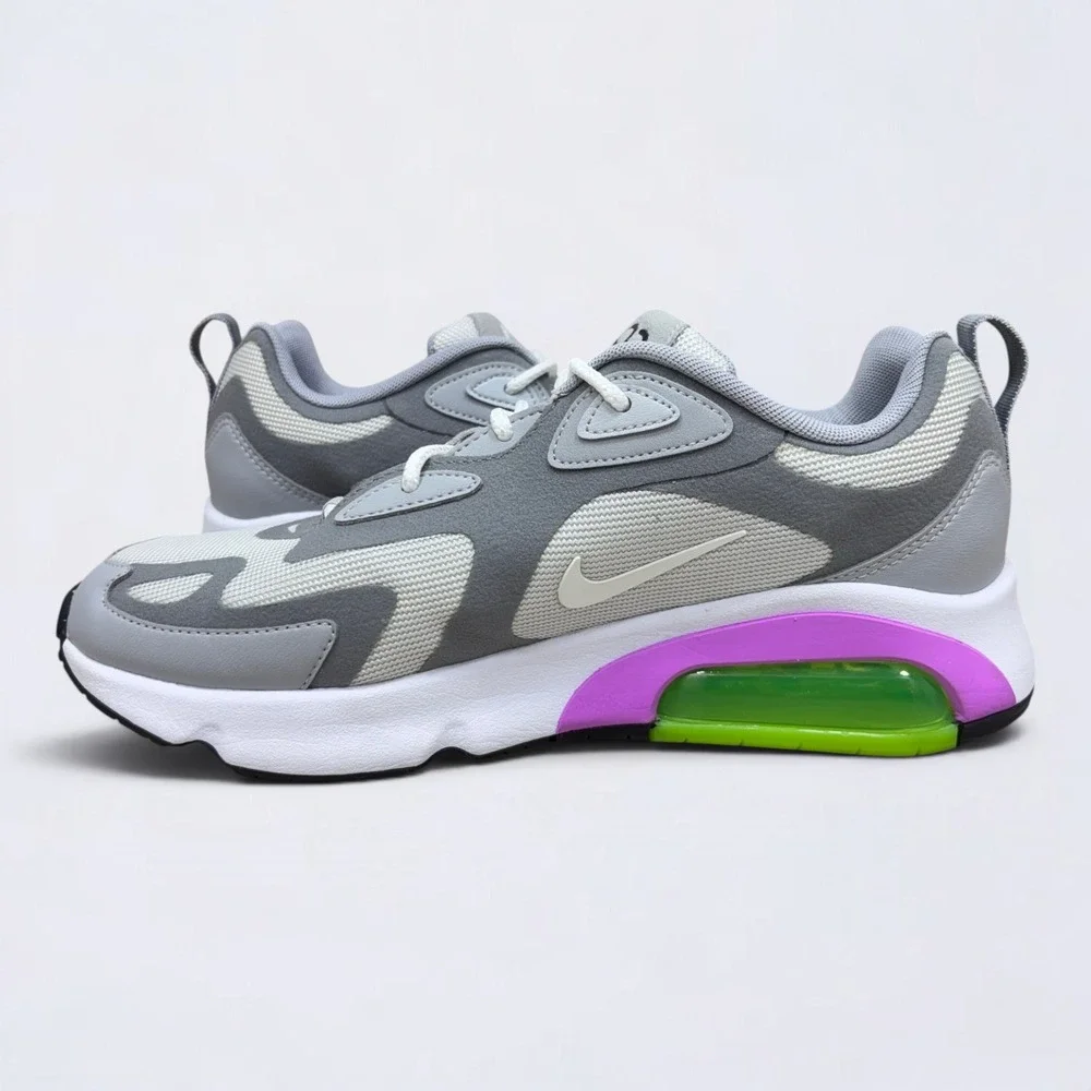 Nike Air Max 200 Pure Platinum Volt Sneakers Women's 10 Grey Lime AT6175-002
